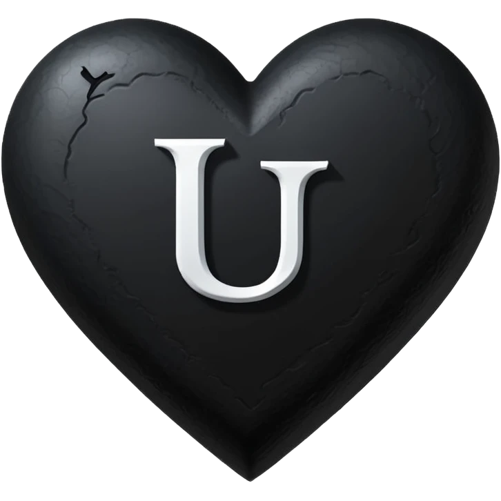 Can you make a black heart with a white letter in the middle in a gothic style, the letter is J emoji