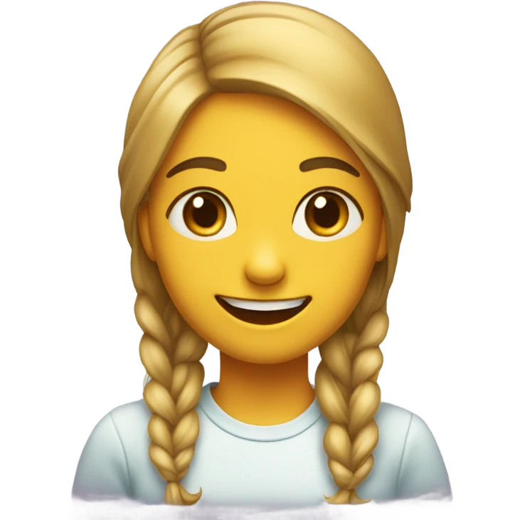 girl with fake smile emoji