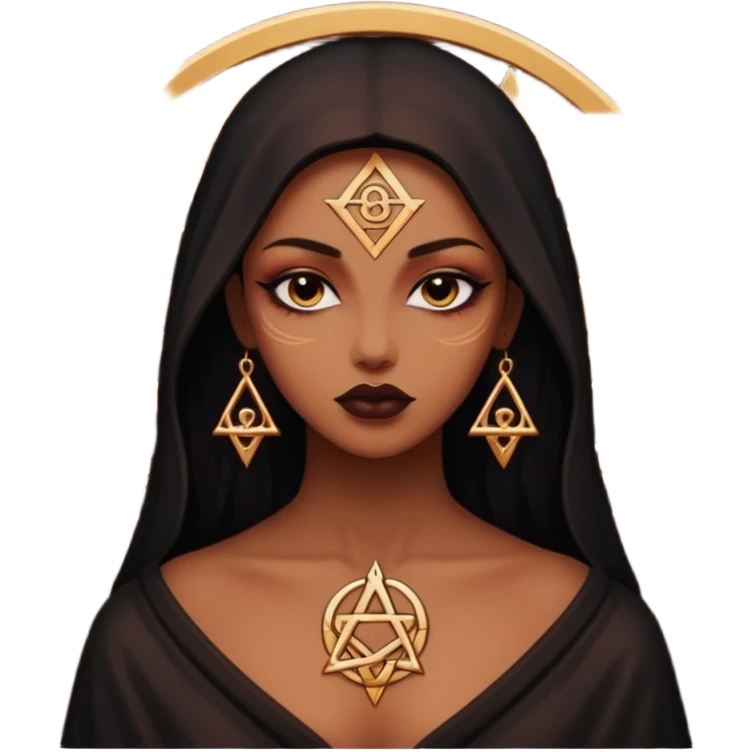 Dark oil traced over woman’s skin forming occult symbols, sensual devotion emoji