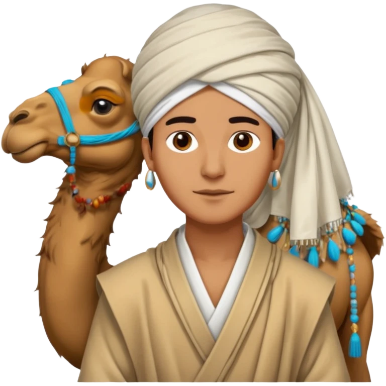 Desert Nomad Traveler with camel emoji
