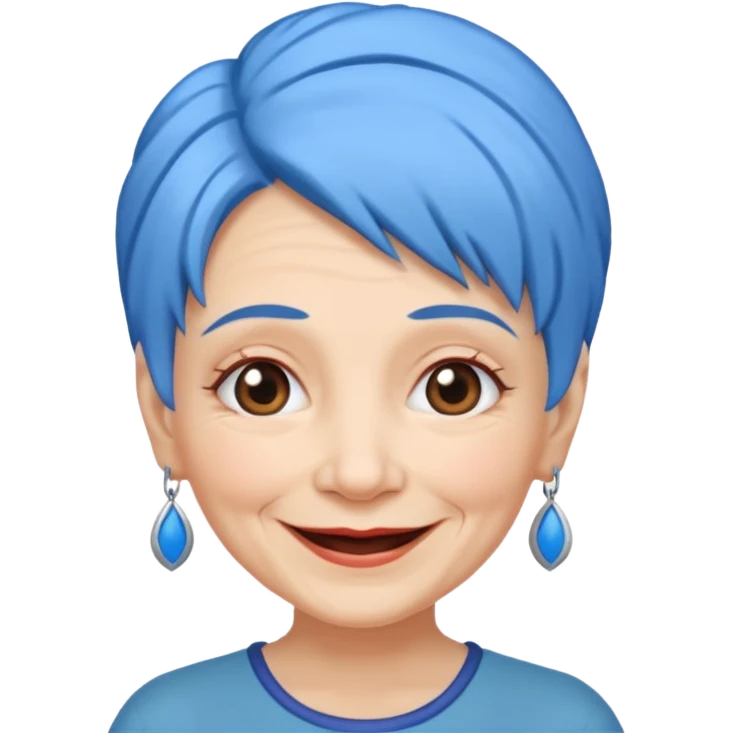 nlue hair old woman emoji