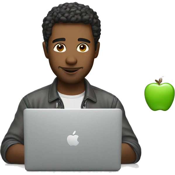 Developer in front of his Apple Laptop emoji