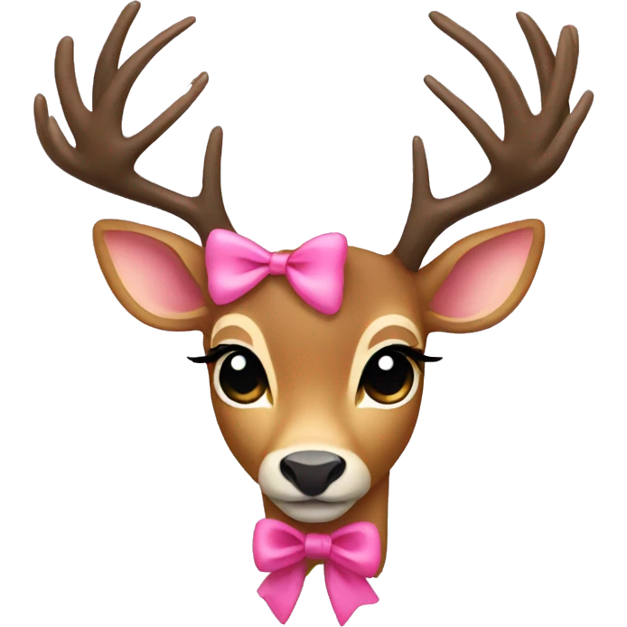 deer with pink bow emoji
