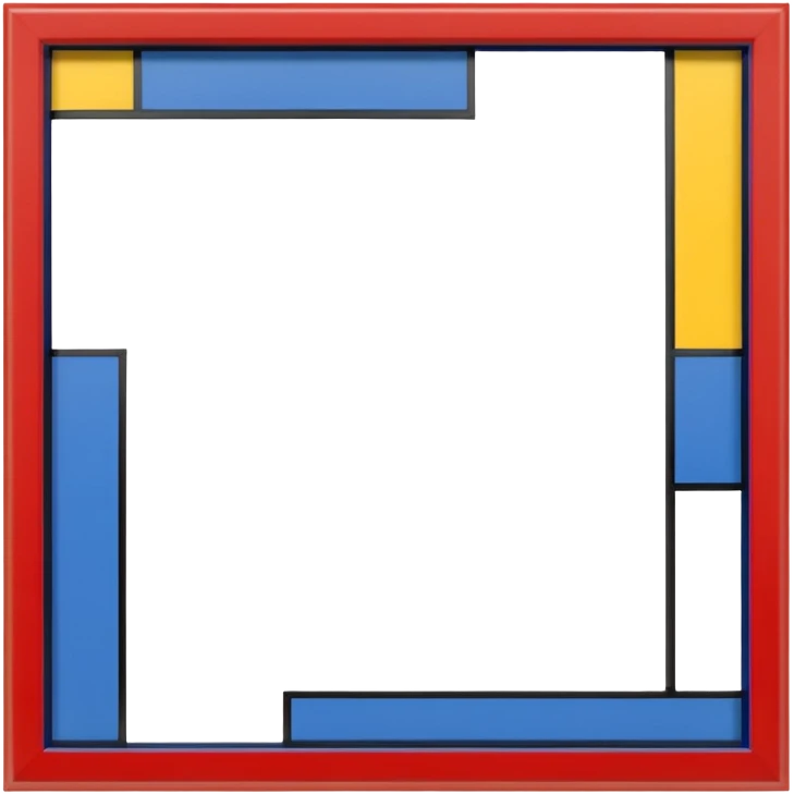 Piet Mondrian, Composition with Red Blue and Yellow painting frame emoji