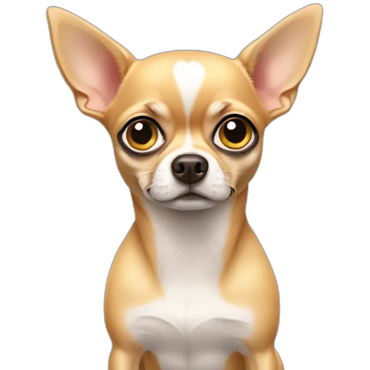 wide eyed concerned chihuahua emoji
