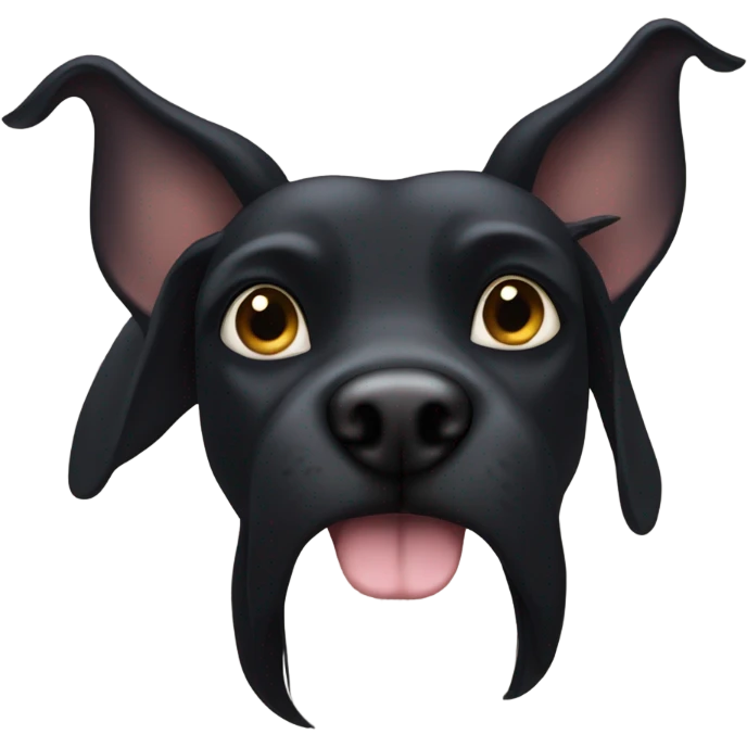 black dog with horns emoji