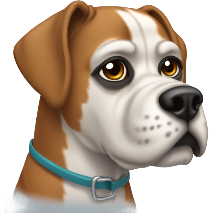 Boxer breed dog sledding emoji