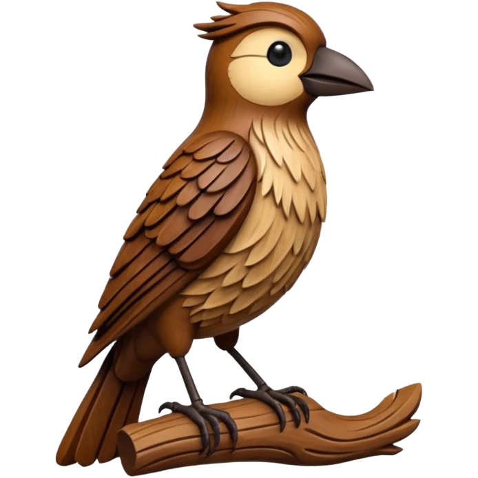 carved wood bird emoji