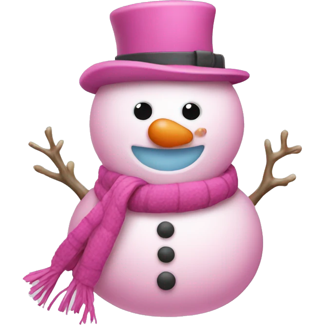 Pink snowman emoji