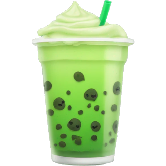 Green tea boba drink  emoji