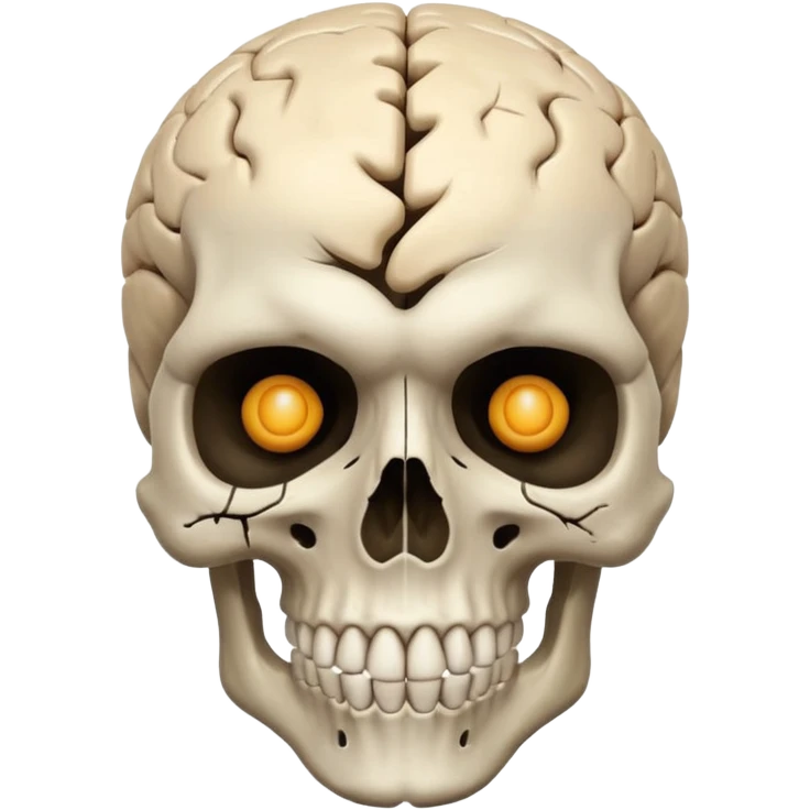 Skull face brain emoji