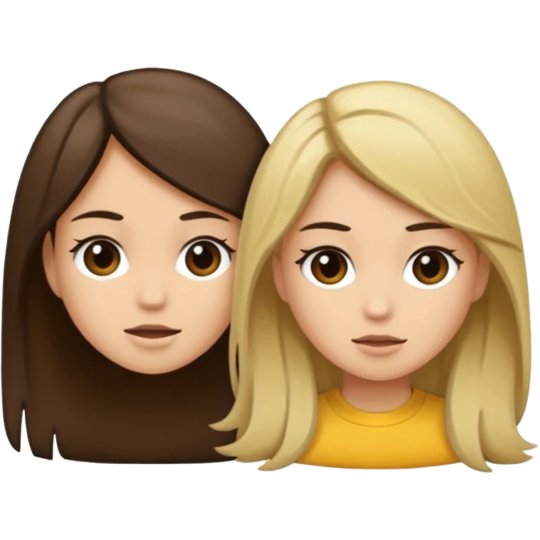 bestiess one with dark brown hair and one with dirty blonde hair emoji