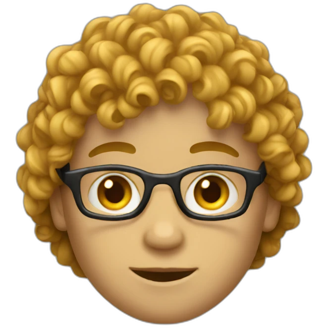 Curly  coder boy emoji