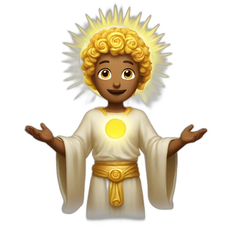 Emote of a divine figure with a radiant halo emoji