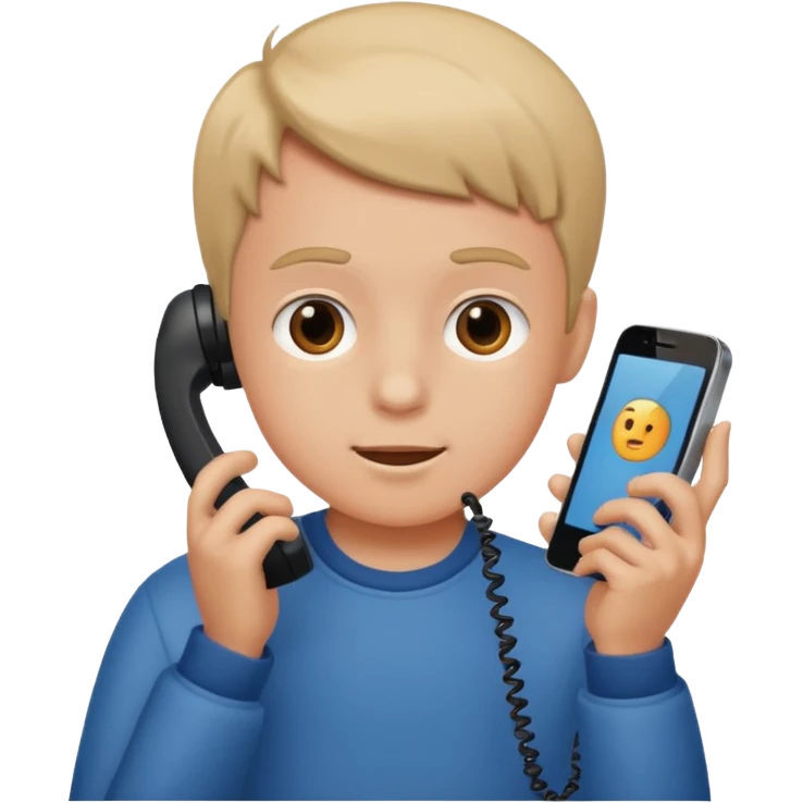 Boy playing phone  emoji