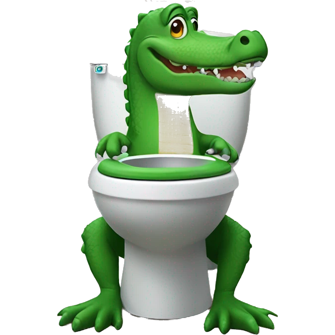 Alligator on a squatty potty emoji