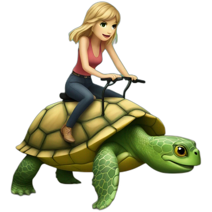 desmond burrows riding a turtle with taylor swift emoji