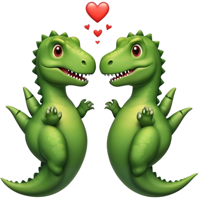 heart-shaped hands of a dinosaur emoji