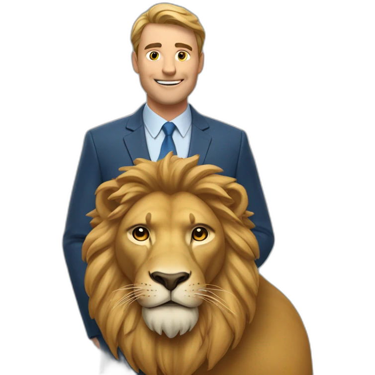 Un homme sur un lion emoji