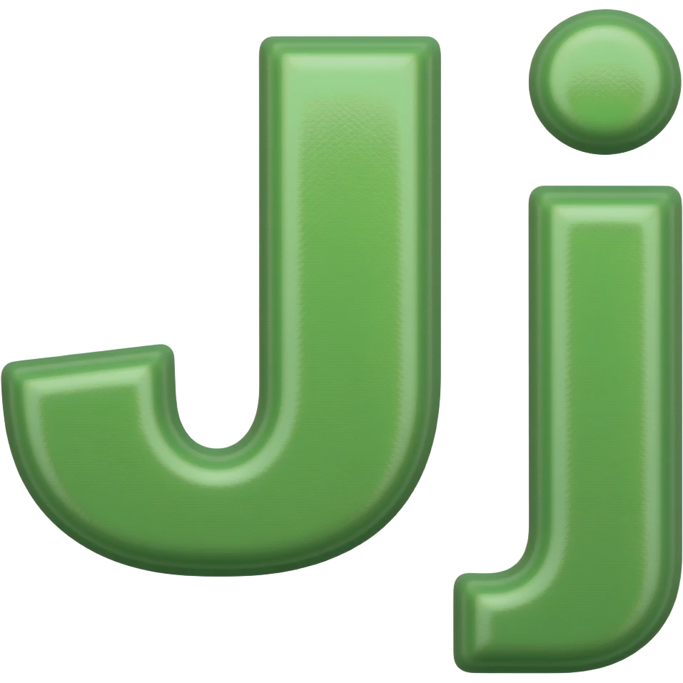 Letter big J and small j (green colored) emoji