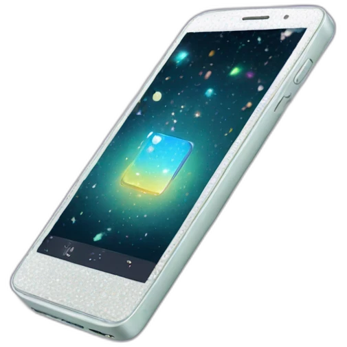 Phone with app Ui and magic sparkle emoji