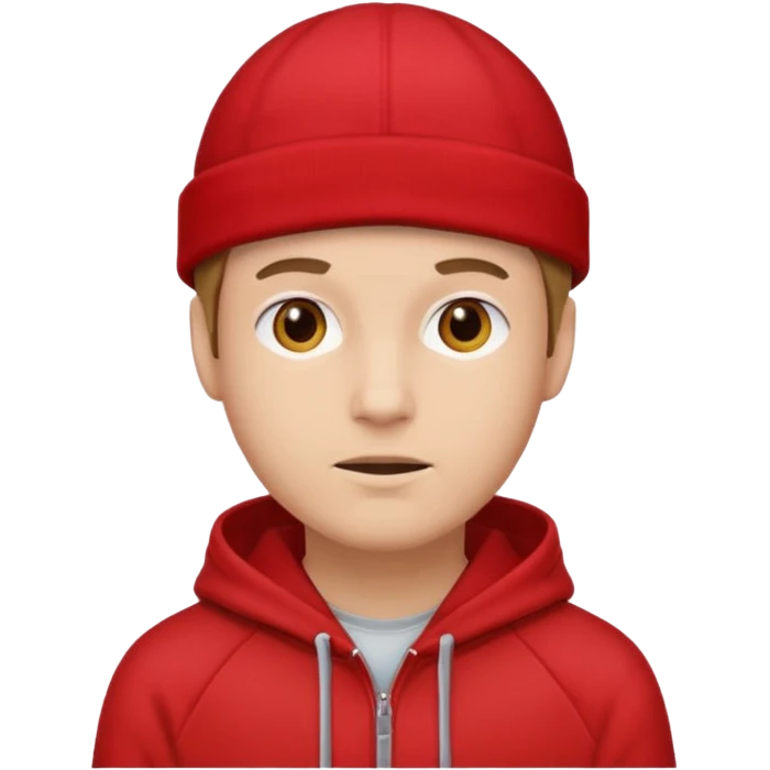 man with red cap and hoodie emoji
