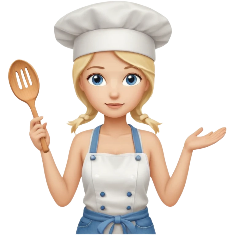 Sexy Full body  pretty
Long Blonde hair blue eyed female chef wearing white tank top, denim shorts and chef hat arms folded emoji