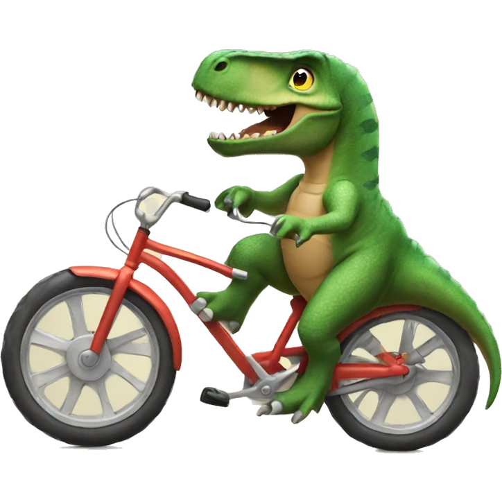 dinosaur riding a bike emoji