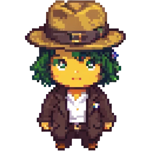 gangster in a felt hat, pink emoji
