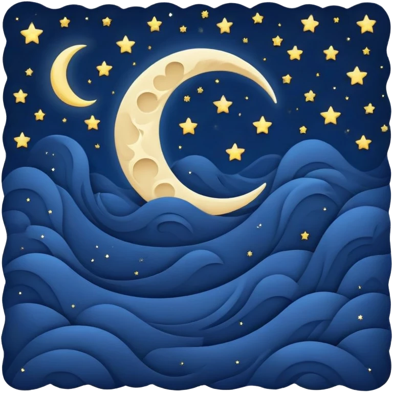 starry night with crescent moon emoji