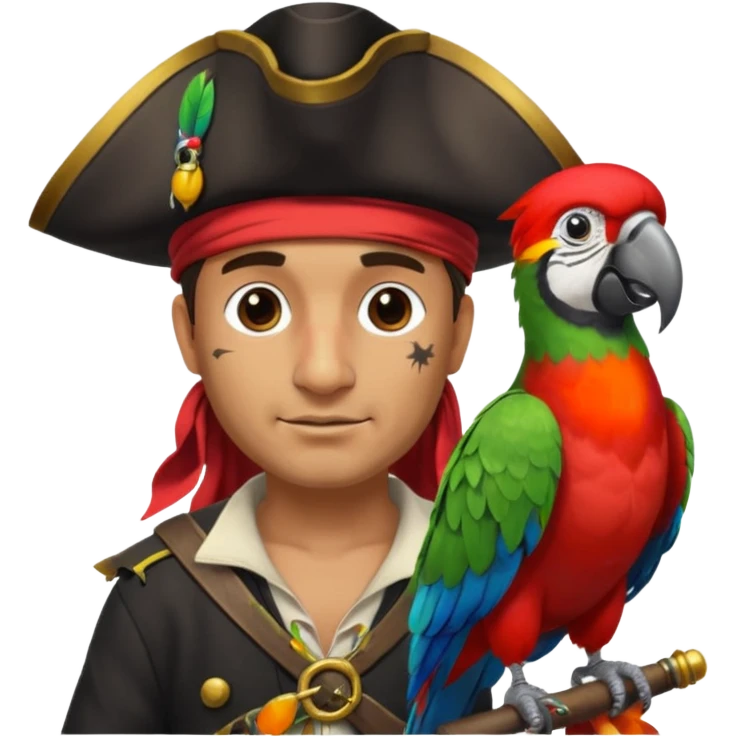 pirate and parrot emoji