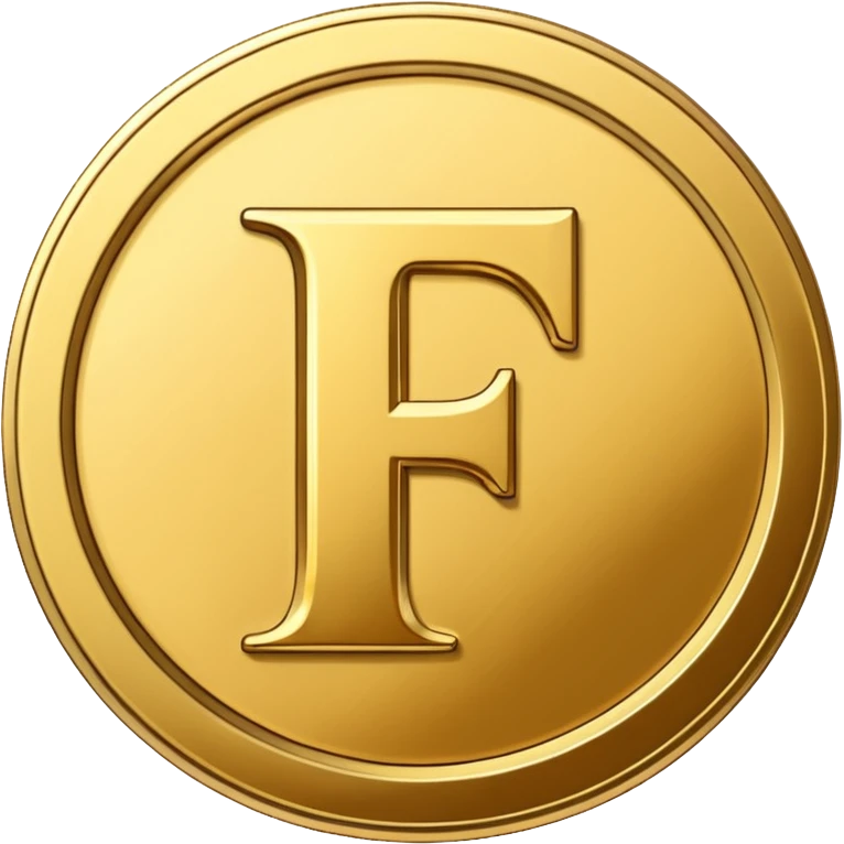 coin with F letter emoji