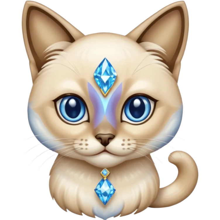 Siamese cat with diamonds emoji