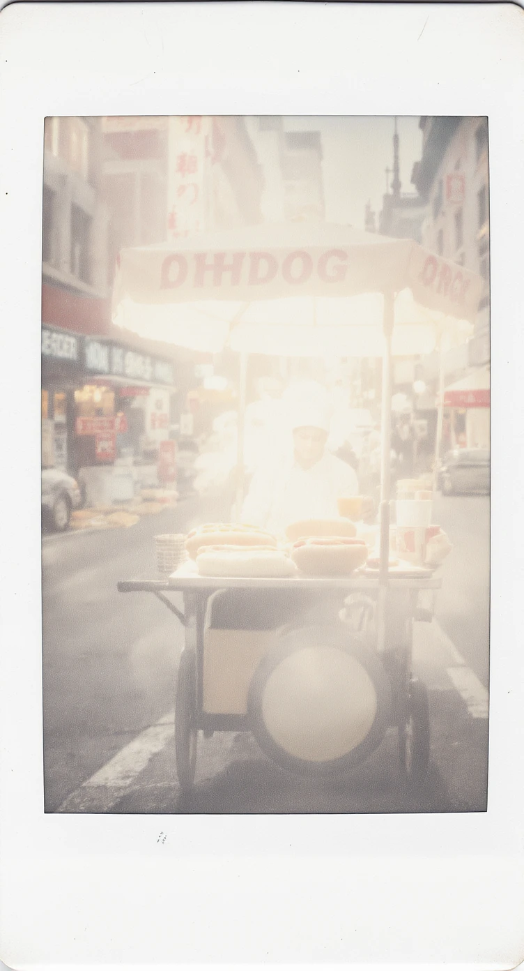 hotdog seller in New York with cart emoji