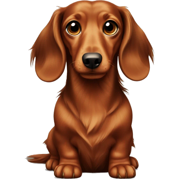 Long-haired brown-reddish dachshund emoji
