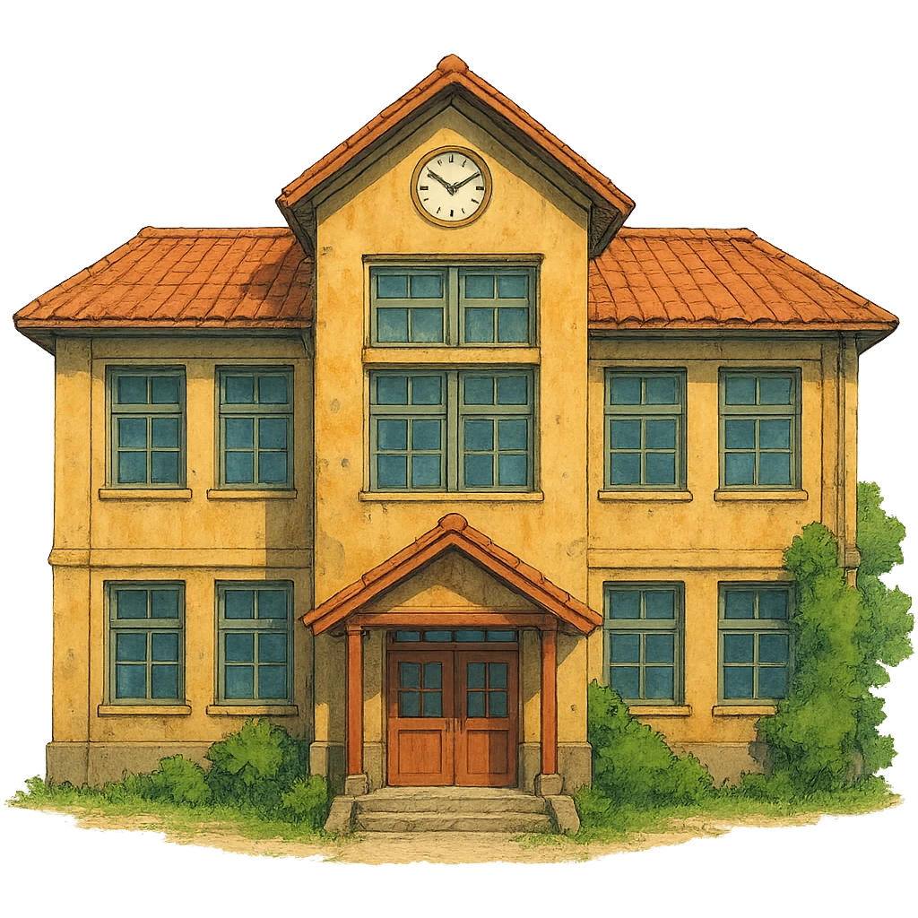 ghibli style school building emoji