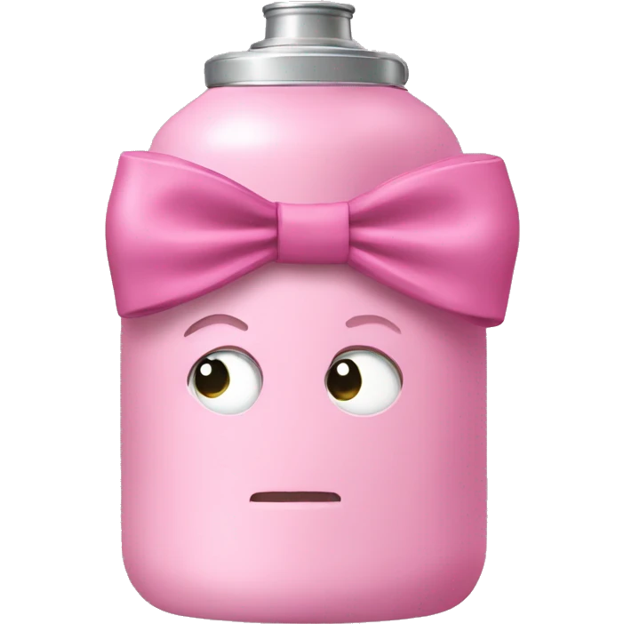 Pink Stanley water bottle with a bow emoji