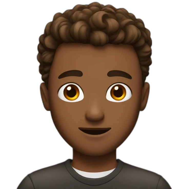 A guy with q brown skin and Brown eye with a cool hair  emoji