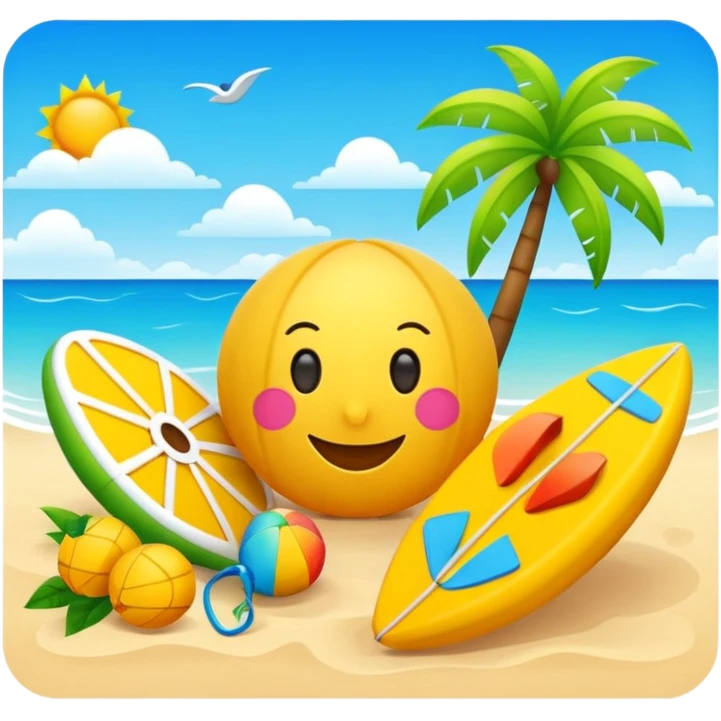 Happy First day of summer banner emoji