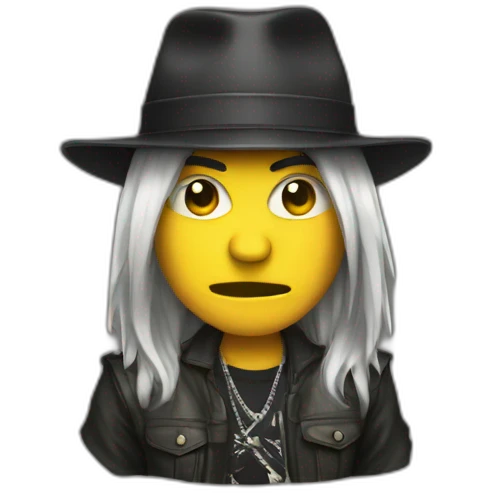 heavy metal fan with camp hat emoji