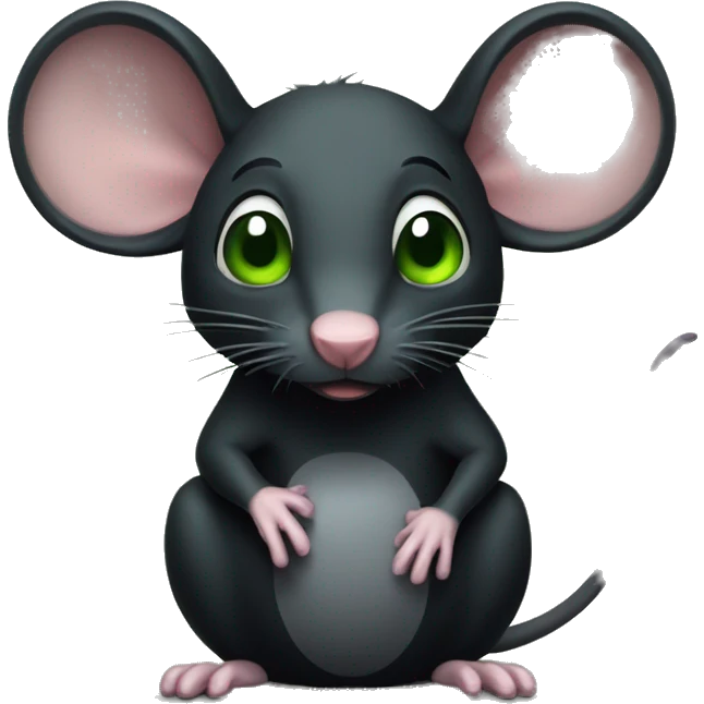 Black rat with emeraud emoji