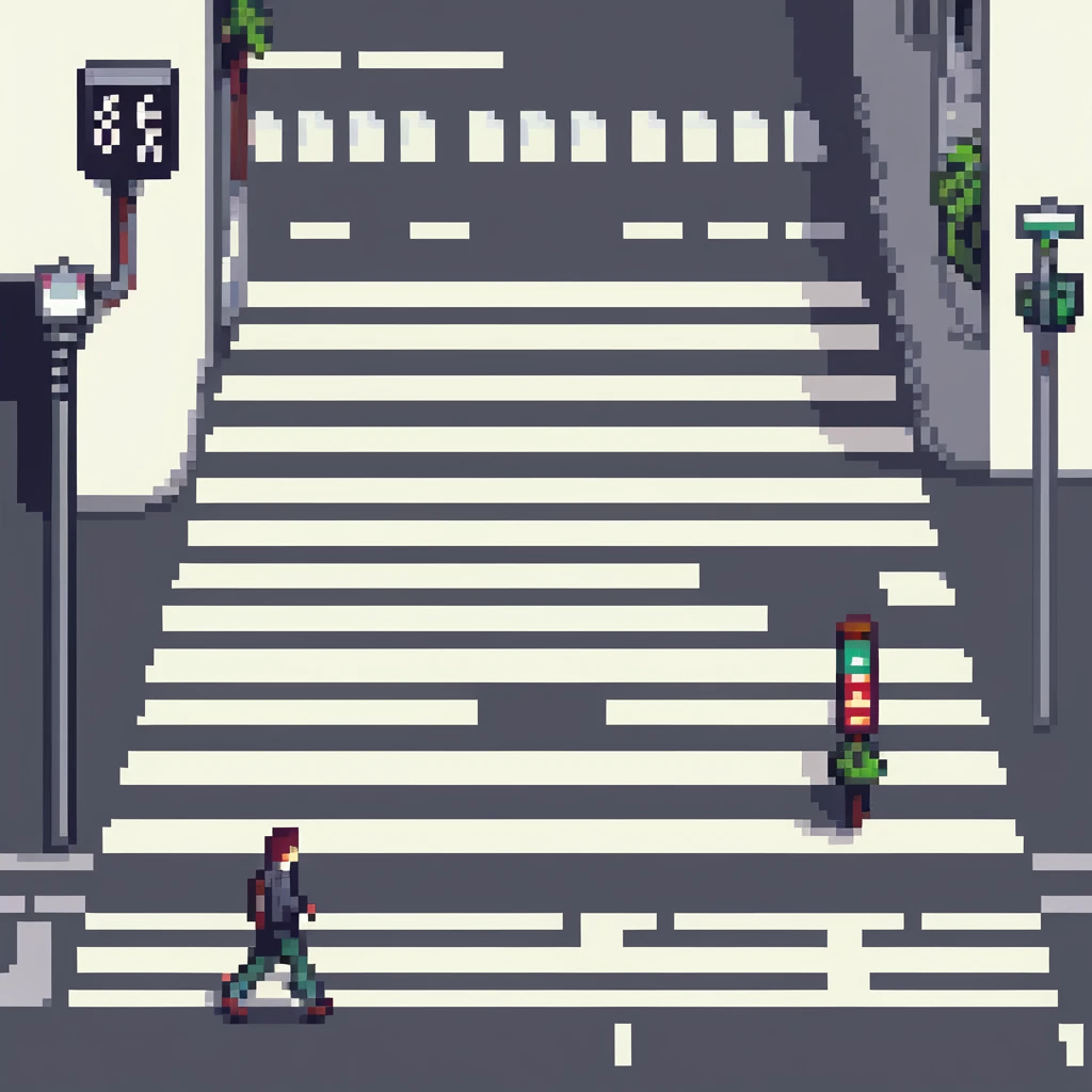 simple iconic city road with crosswalk emoji