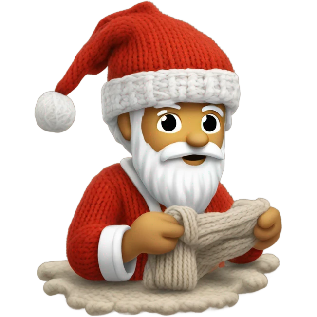 Sant claus knitting emoji