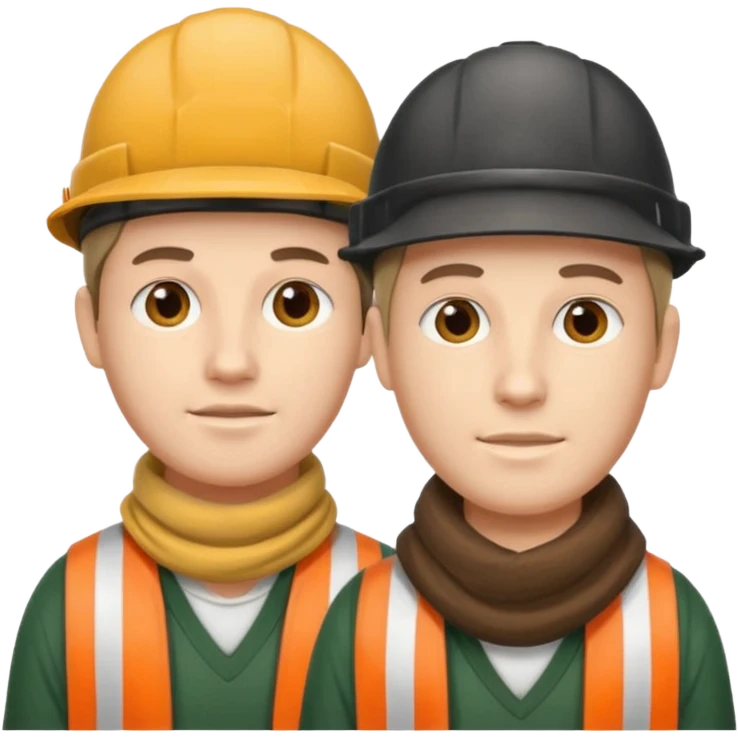 two headed person with one head wearing a loggers hat and the other a football scarf emoji