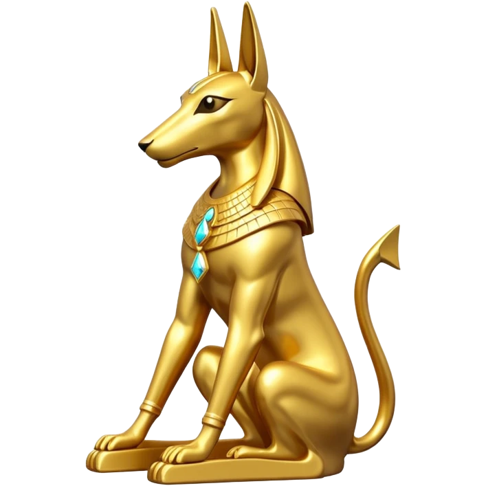 Golden Sparkly Shiny glittery Gold Anubis Statue emoji