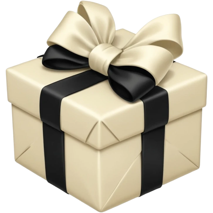 ivory present with black bow emoji