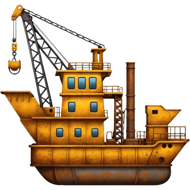 floating gold mining dredge emoji