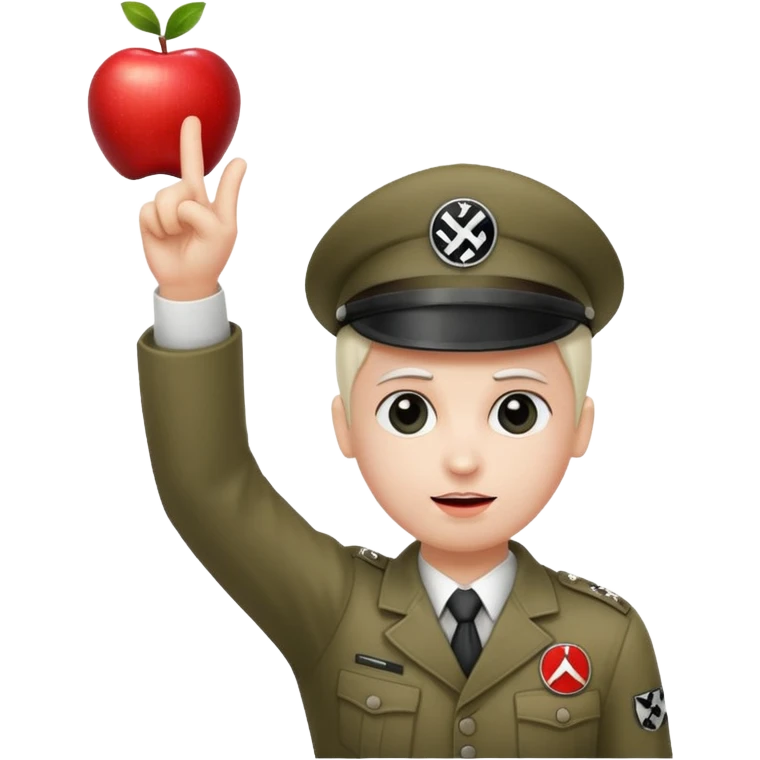 Apple person emoji doing a nazi salute emoji