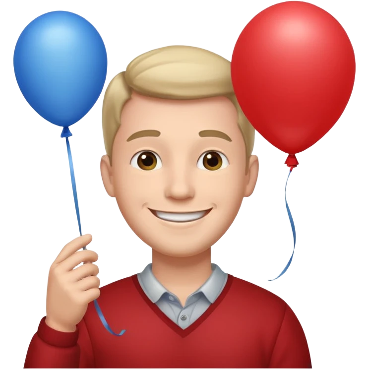 Man holding balloon emoji