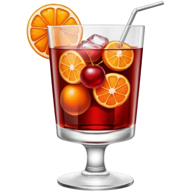 Ein Glas Negroni mit einer Kirsche als Deko emoji
